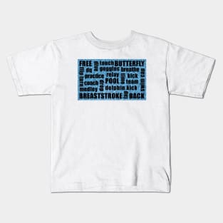 swim word art Kids T-Shirt